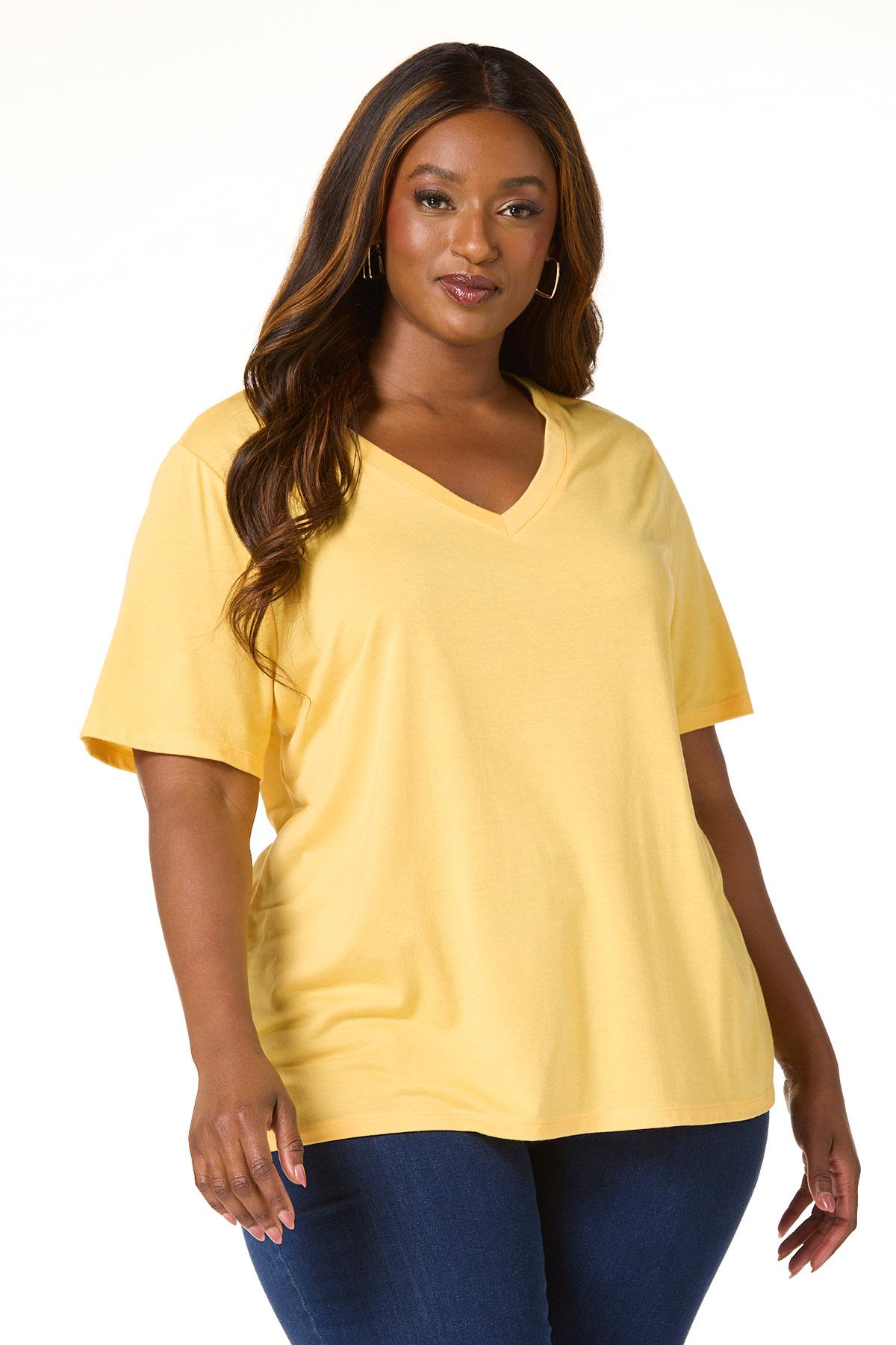 Cato Fashions | Cato Plus Size Soft Knit Solid V- Neck Tee