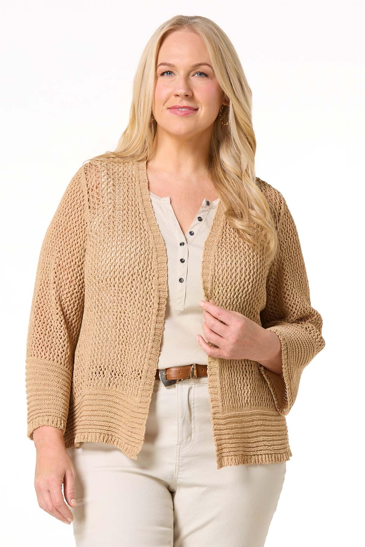 Cato Fashions | Cato Plus Size Open Stitch Cardigan Kimono