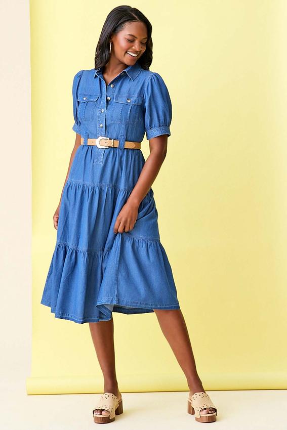 say yes to the dress designers The Aspen Denim Overall Dress – Yellow Stitch Boutique