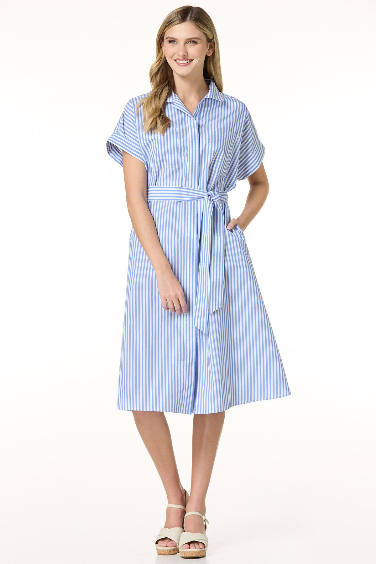 shirt dress blue and white striped Positano Shirt Dress main image 0