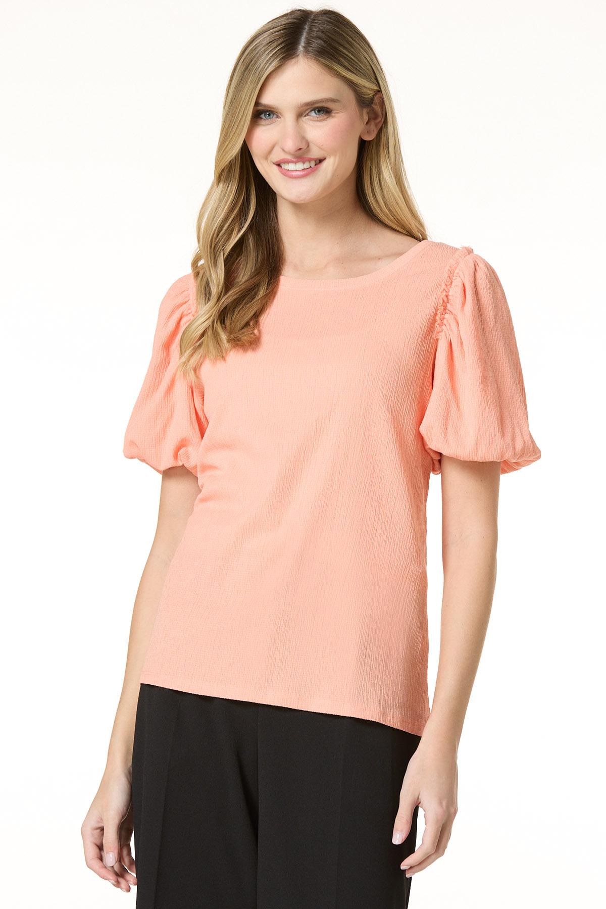 【新品未使用】HEVE Puff Shoulder Tops Cato Fashions | Cato Textured Bubble Sleeve Top