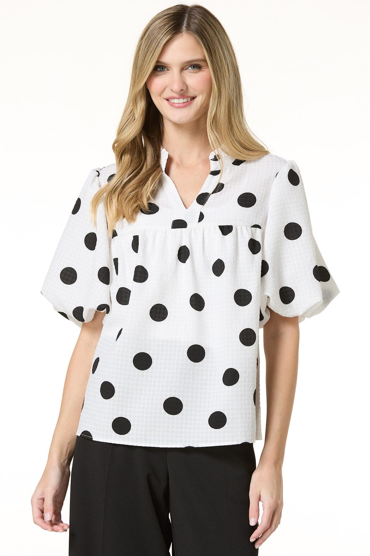 Cato Fashions | Cato Polka Dot Bubble Sleeve Top
