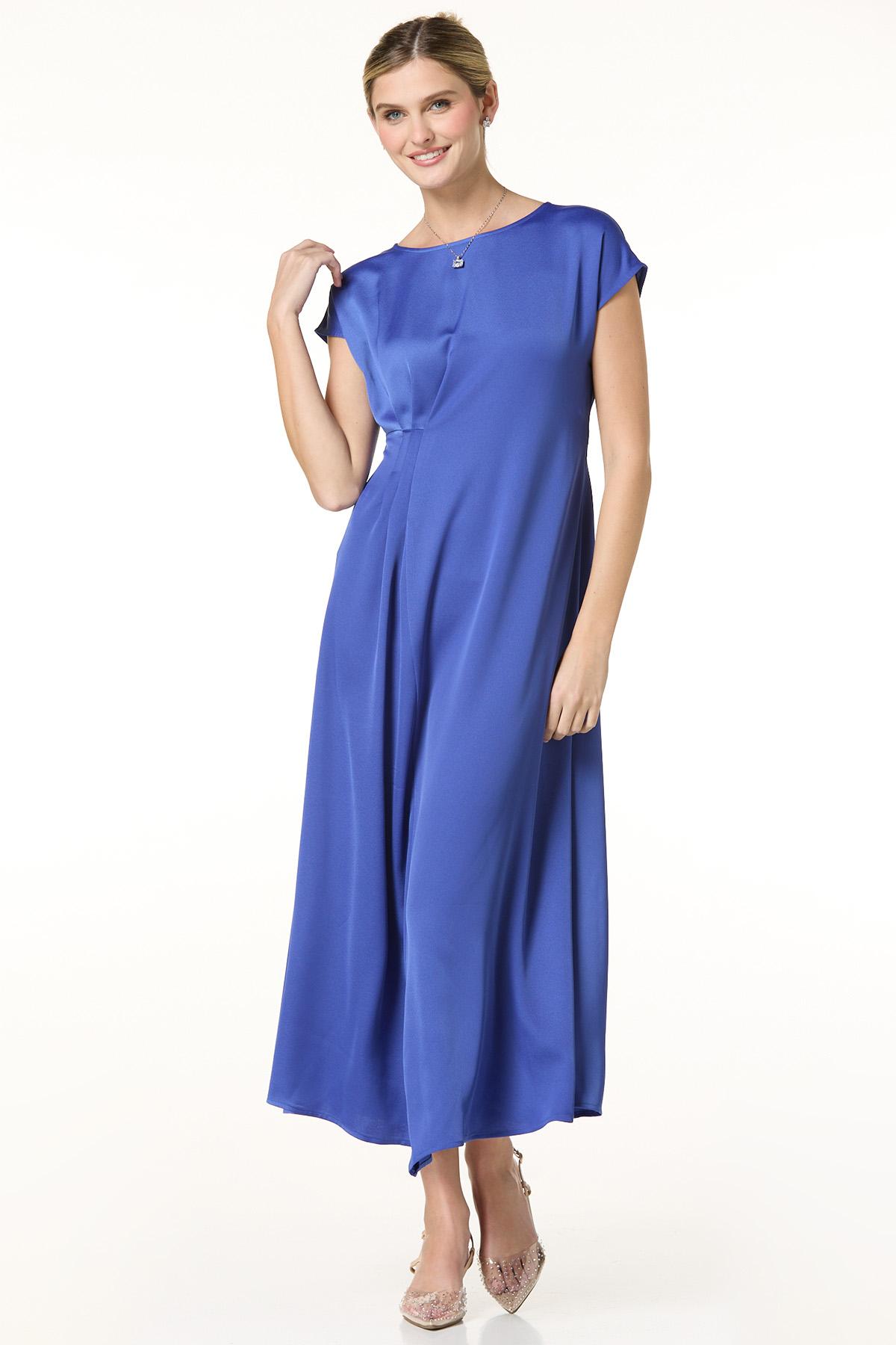 princess polly baby blue dress Blue Wrap Over Tie Midi Dress – AX Paris main image 1