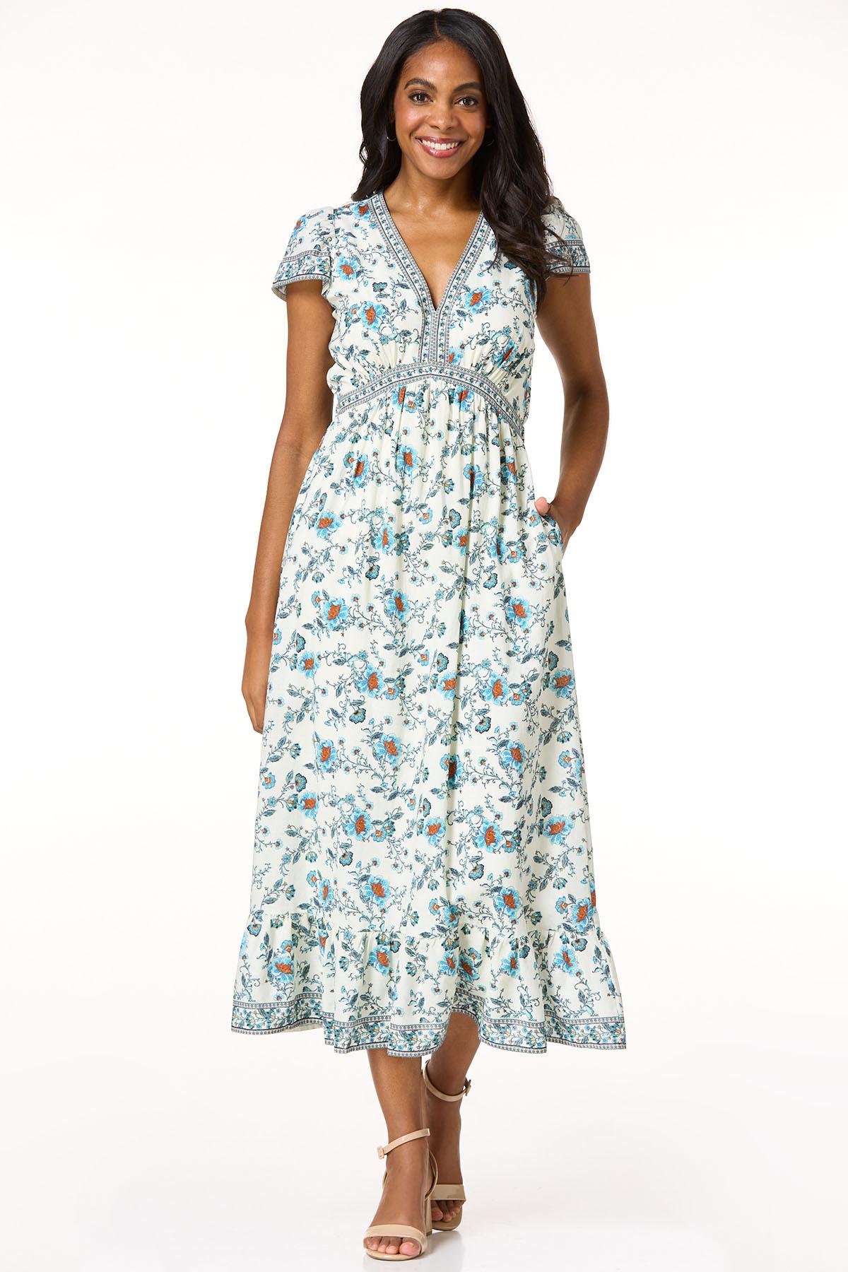 Blue Floral Maxi Dress