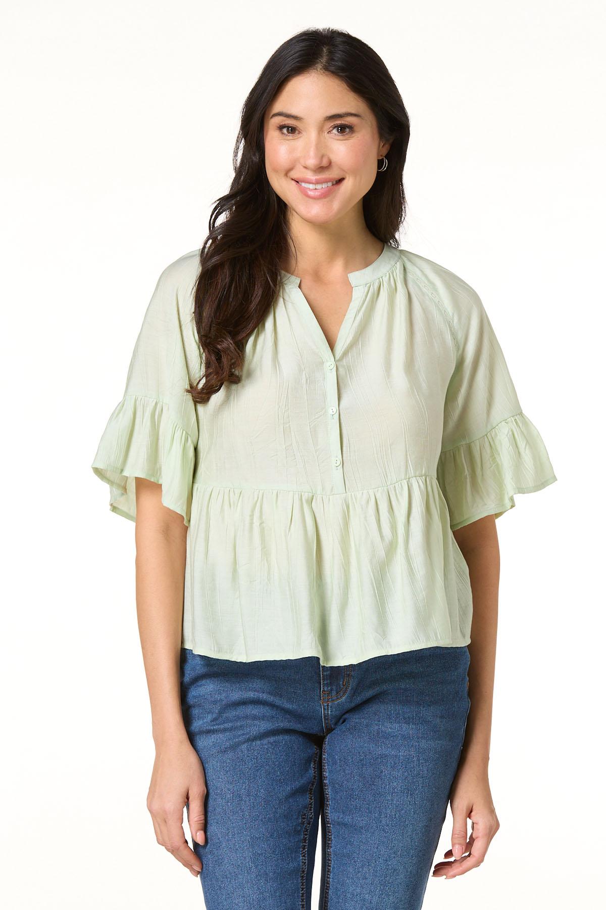 Cato Fashions | Cato Flutter Sleeve Peplum Top