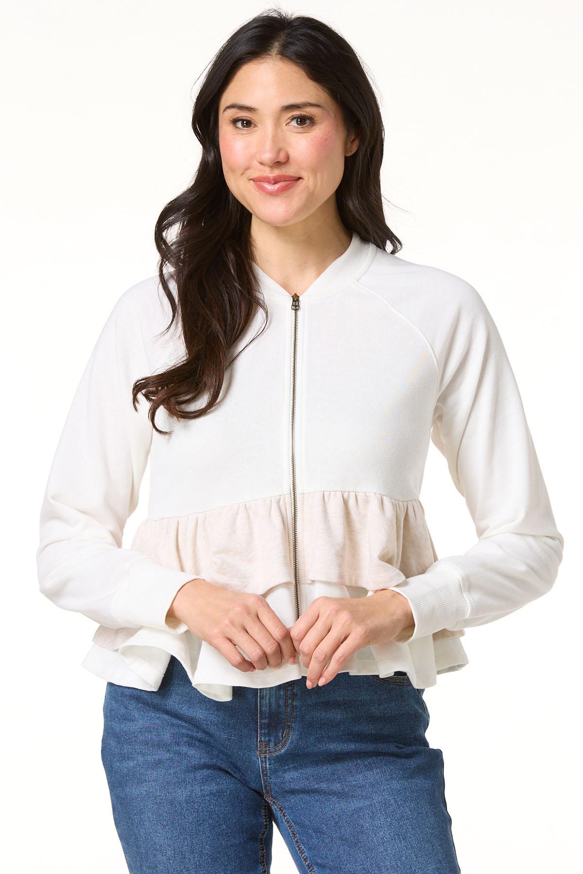 Cato Fashions | Cato Double Ruffled Zip Jacket