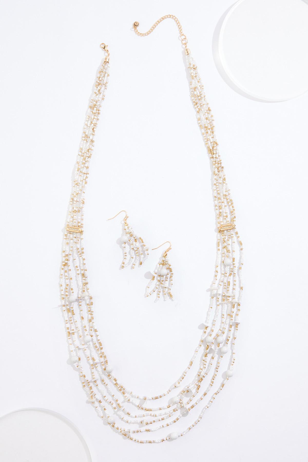 【CHIEKO+】seed long necklace Cato Fashions | Cato Seed Bead Layered Long Necklace Set