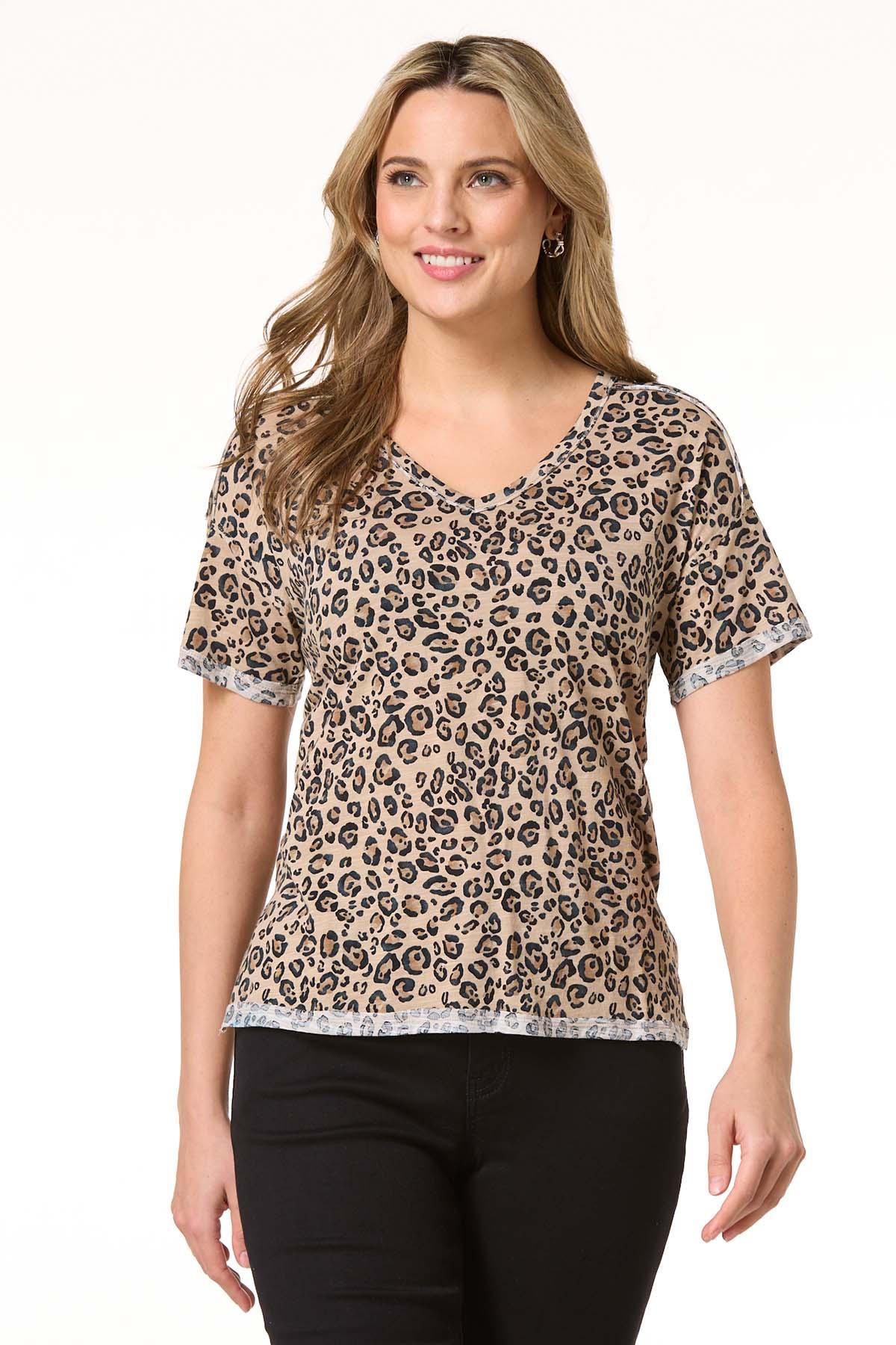 Cato Fashions | Cato Leopard V-Neck Top