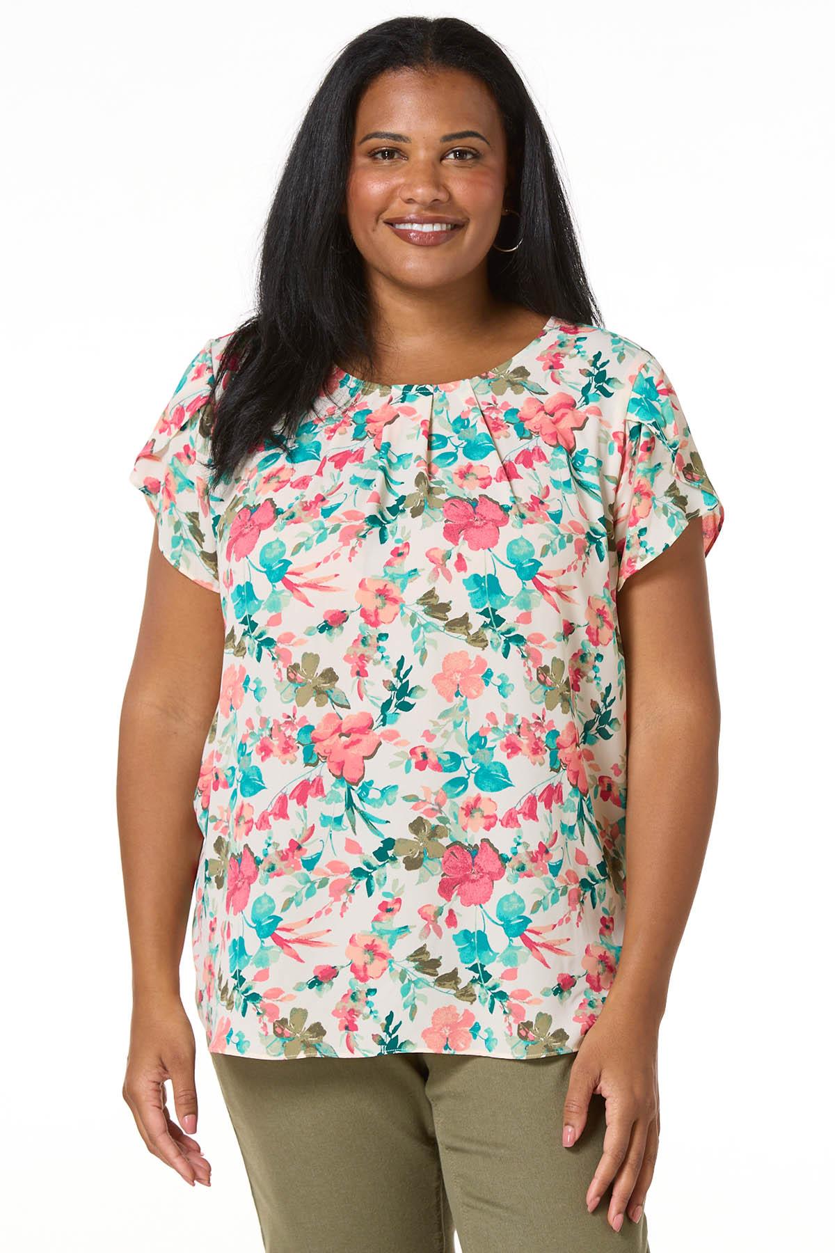 Cato Fashions | Cato Plus Size Floral Tulip Sleeve Top