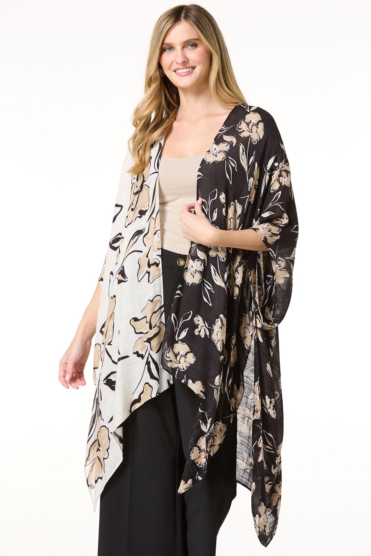 Cato Fashions | Cato Floral Colorblock Kimono