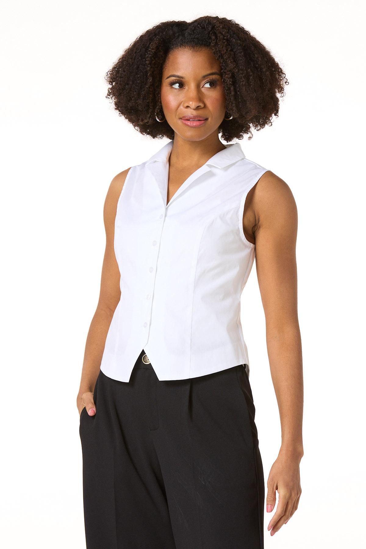 Cato Fashions | Cato Poplin Button Front Vest