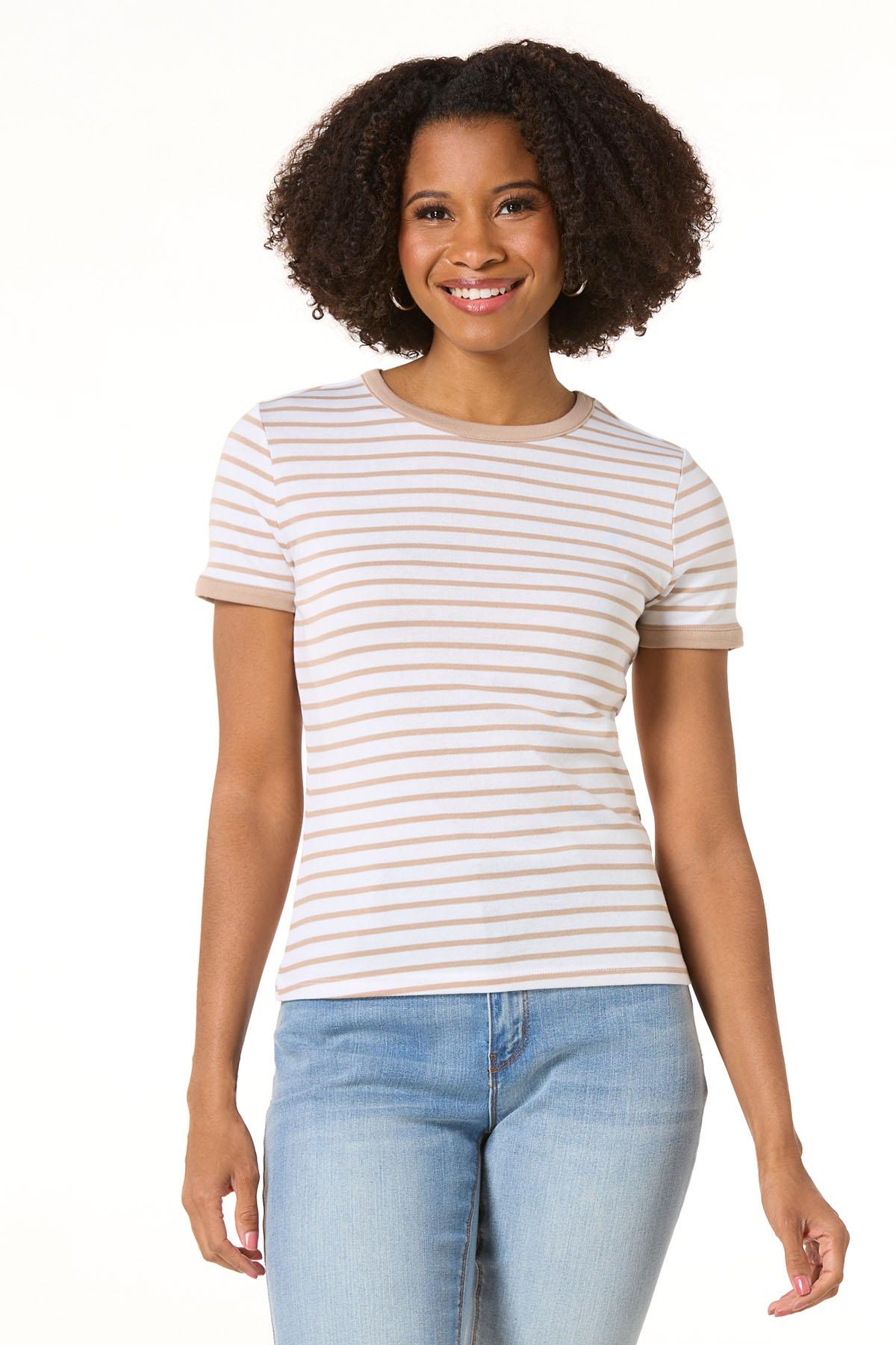 Cato Fashions | Cato Two Tone Striped Ringer Top