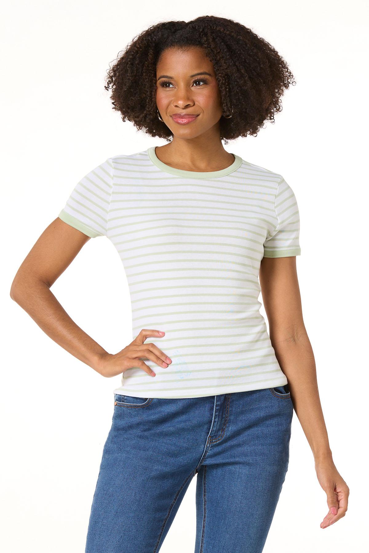 Cato Fashions | Cato Two Tone Striped Ringer Top
