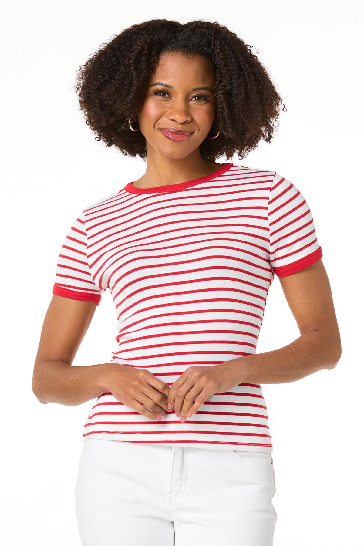 Cato Fashions | Cato Two Tone Striped Ringer Top