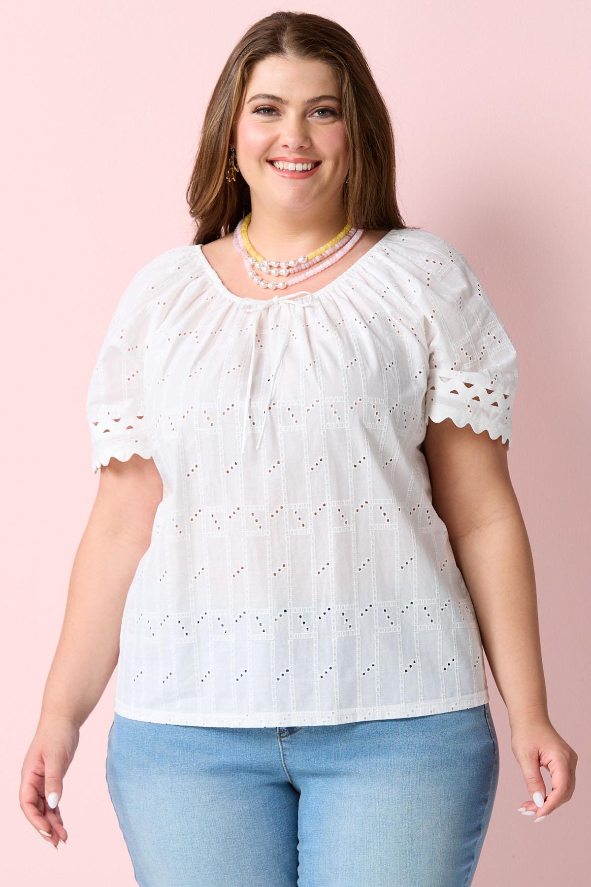 Cato Fashions | Cato Plus Size Eyelet Front Lace Top