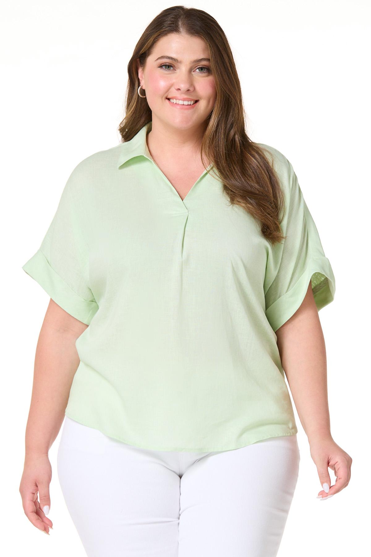 Cato Fashions | Cato Plus Size Button Back Linen Shirt