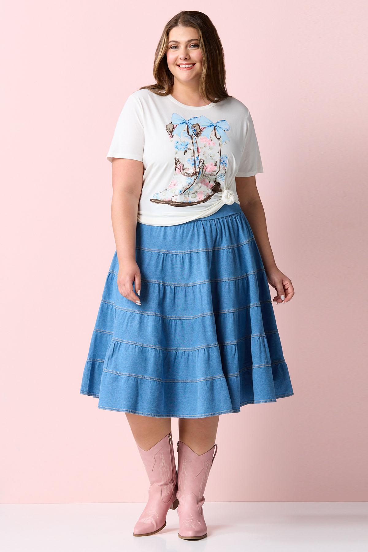 white christmas dresses Light Blue Ruffled 3/4 Sleeve Buttoned Front Plus Size Denim Dress – The  Rusted Nail Boutique