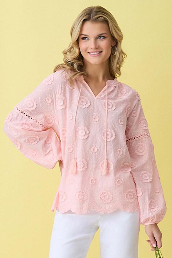 Cato Fashions | Cato Pink 3D Floral Pullover Top