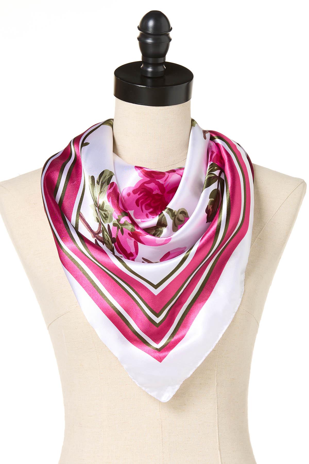 Cato Fashions | Cato Rose Printed Silky Square Scarf