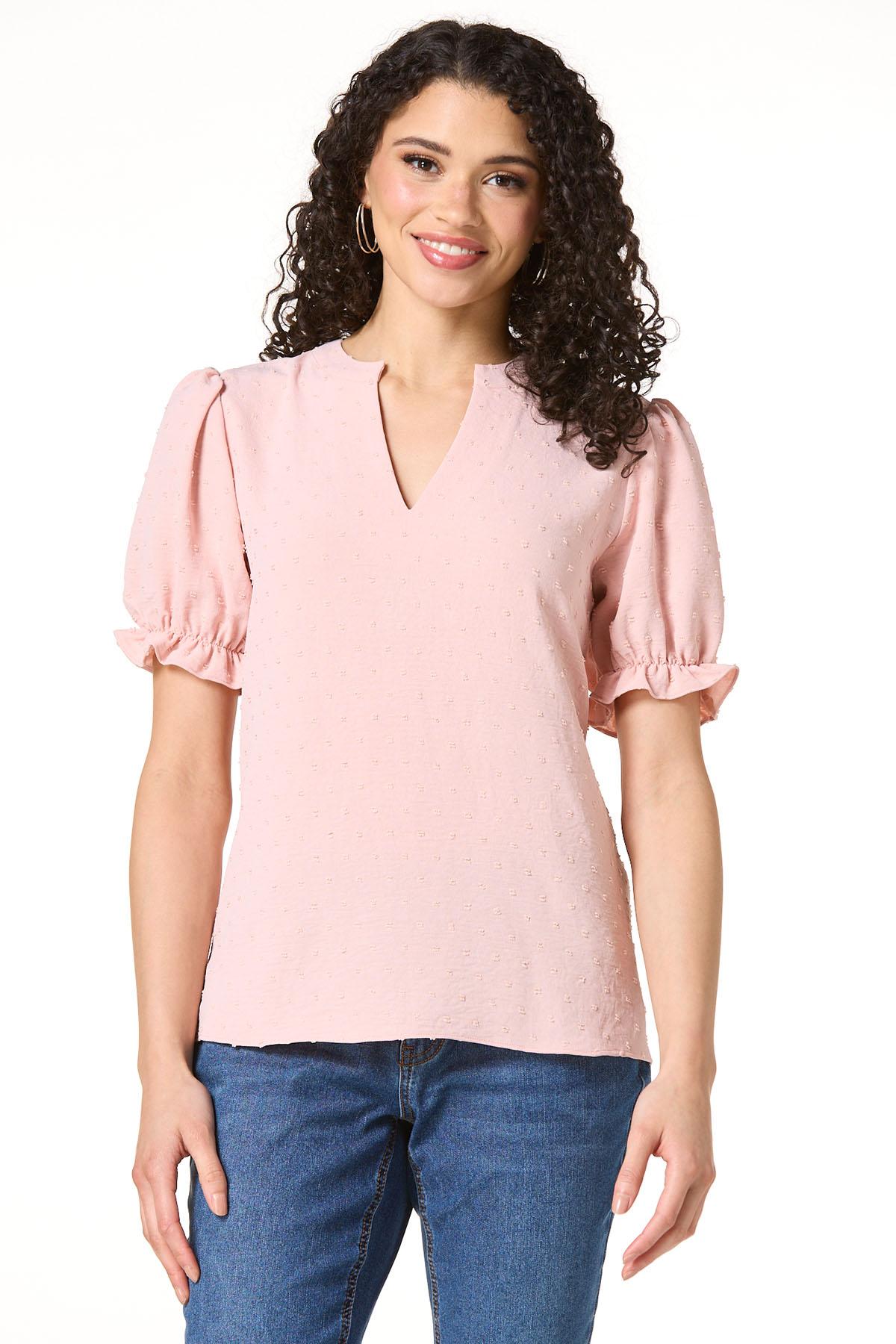 Cato Fashions | Cato Clip Dot Puffed Sleeve Top