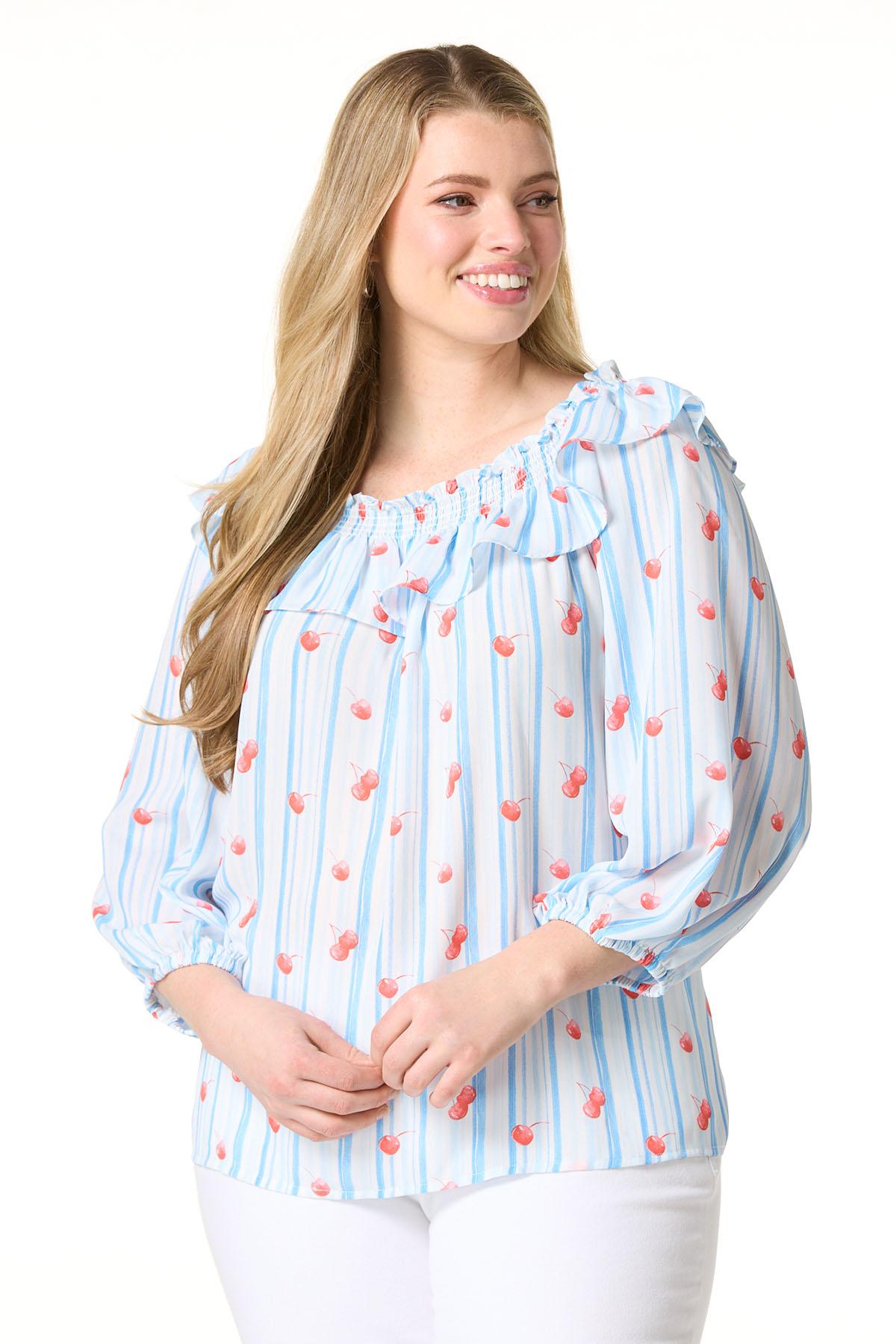 Cato Fashions | Cato Plus Size Cherry Stripe Top