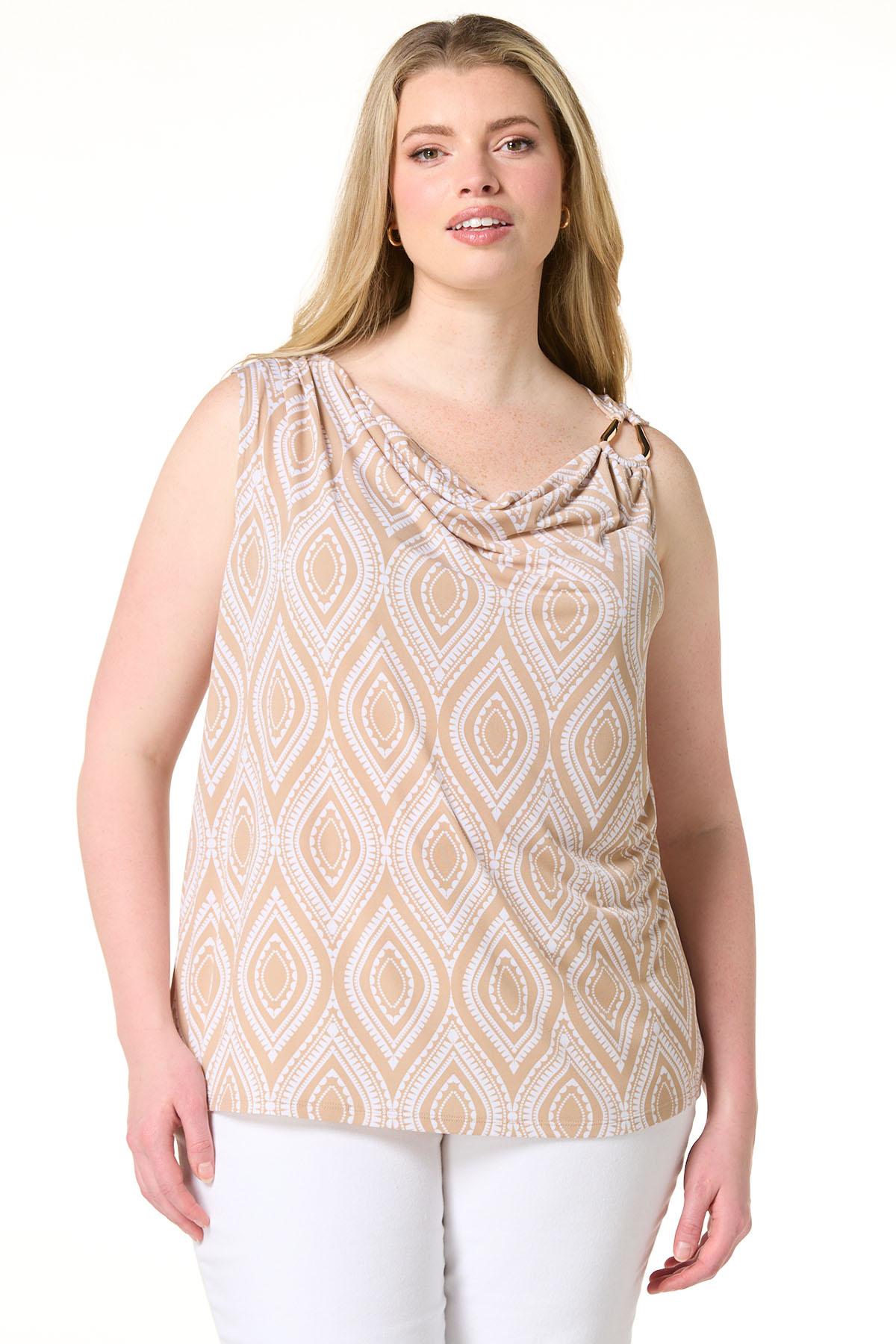 トップス SALSATION Y16Asymmetric Draped Tank Cato Fashions | Cato Plus Size Geo Draped Tank