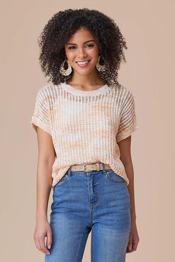 Cato Fashions | Cato Open Stitch Space Dye Sweater