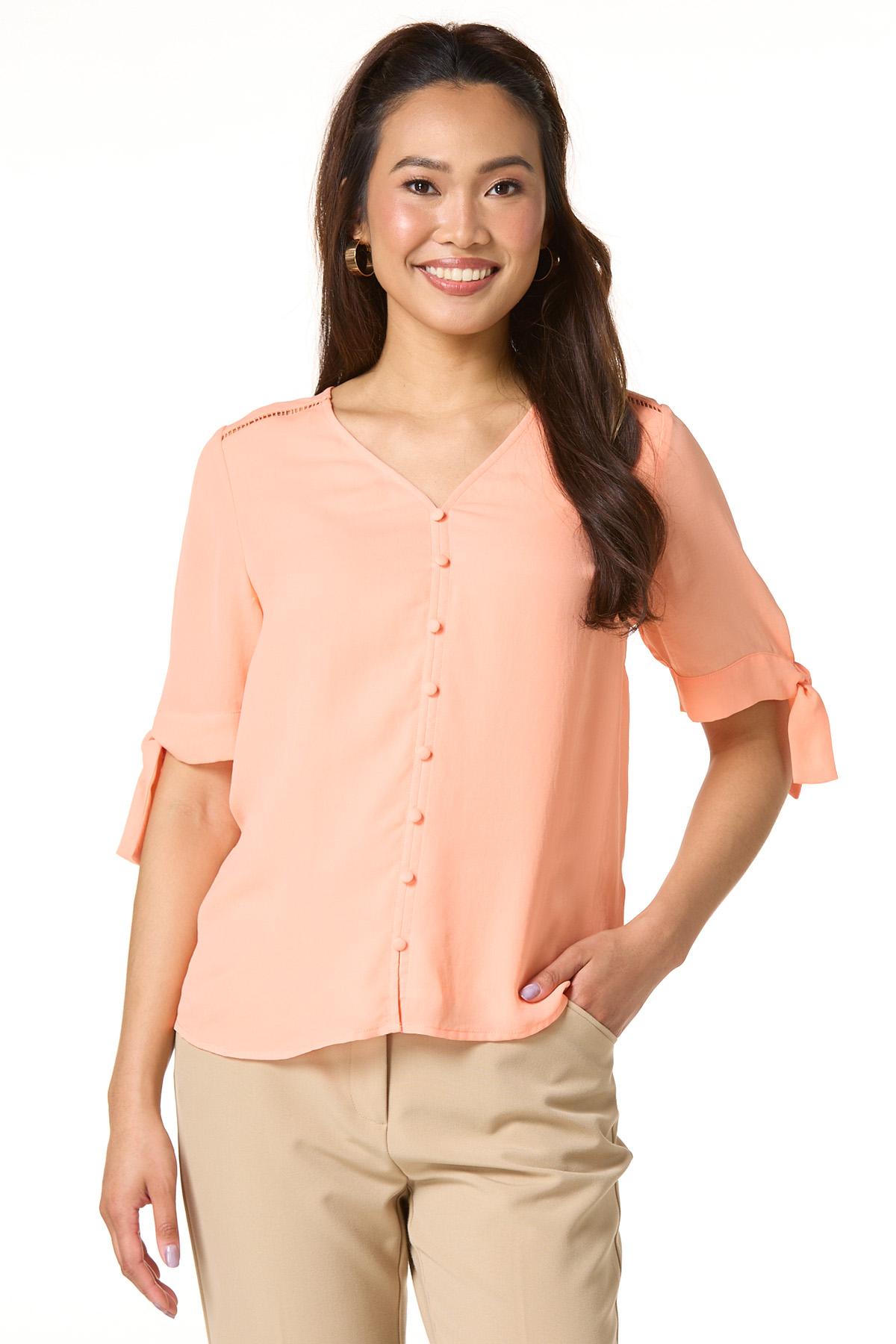 Cato Fashions | Cato Solid Tie Sleeve Shirt