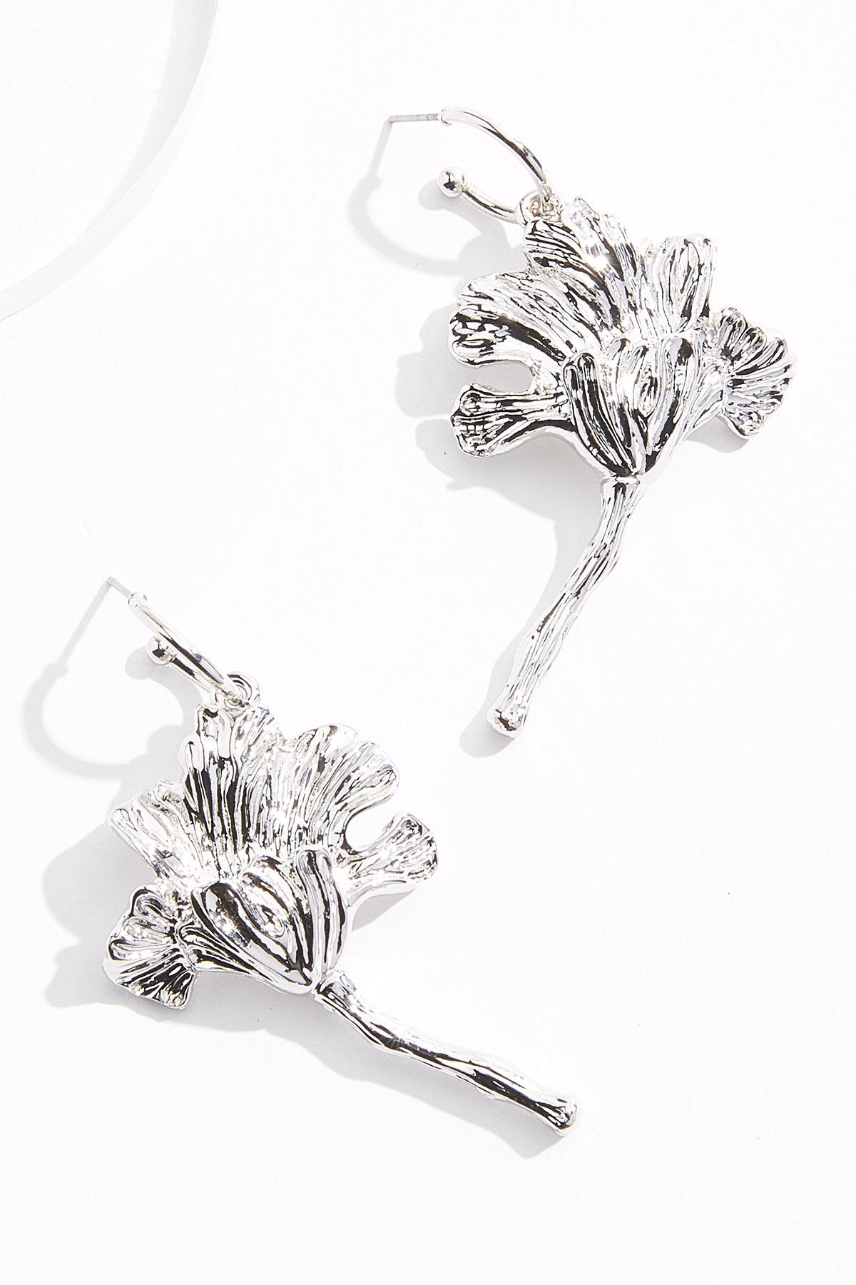 Cato Fashions | Cato Hammered Silver Flower Icon Earrings