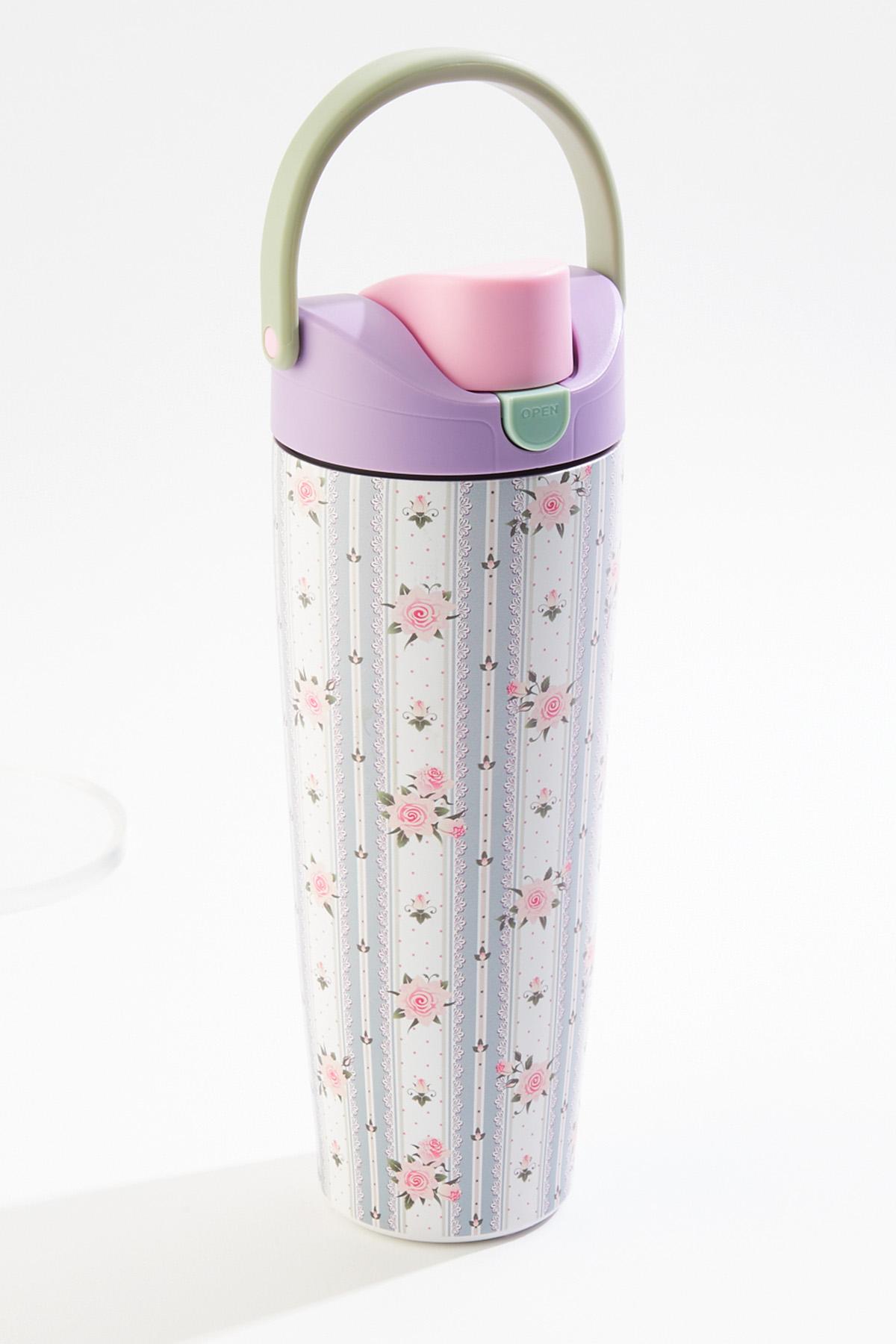 ◆タチカワ◆バーチカルブランド◆W430×H197◆O-2509BL6◆ Cato Fashions | Cato Floral Lid Lock Top Handle 30oz Water Bottle