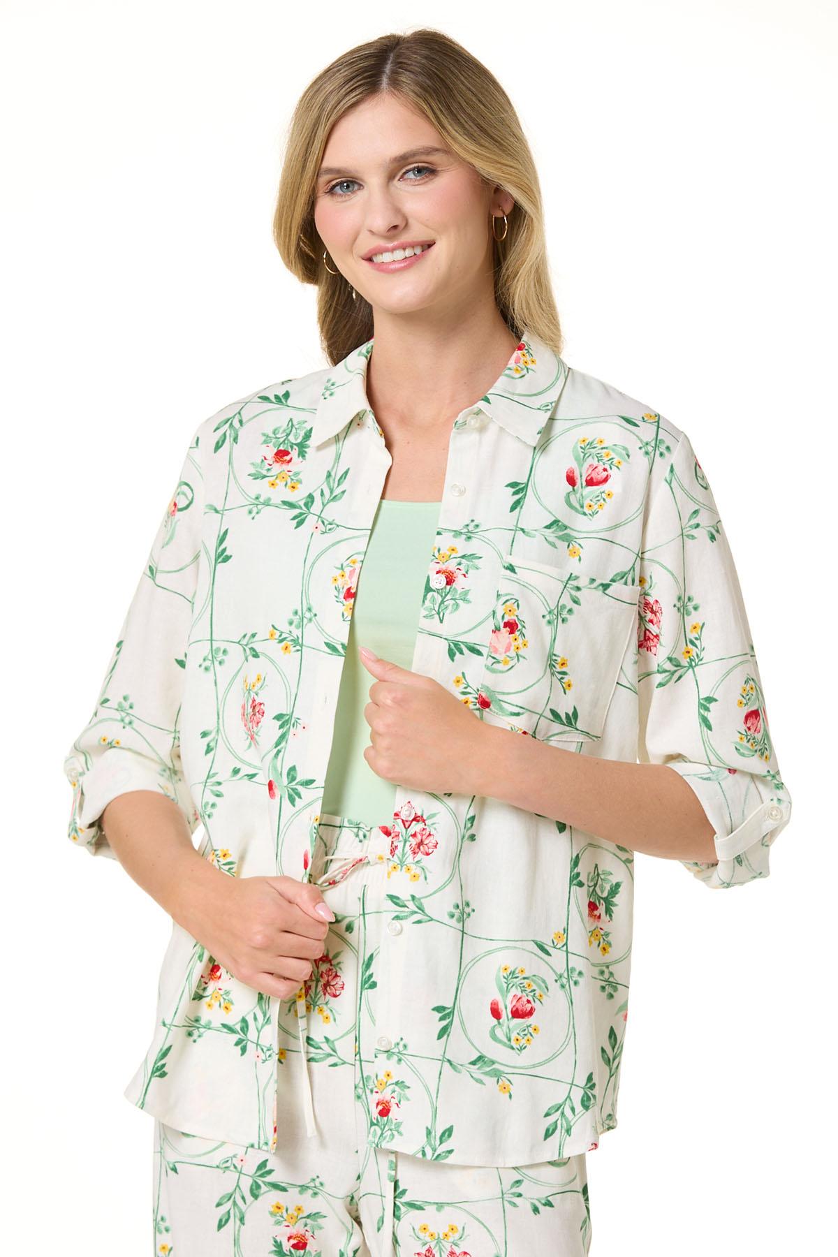 CURRENTAGE MURAI DESIGN SHIRT（BOTANICAL） Cato Fashions | Cato Botanical Trellis Shirt