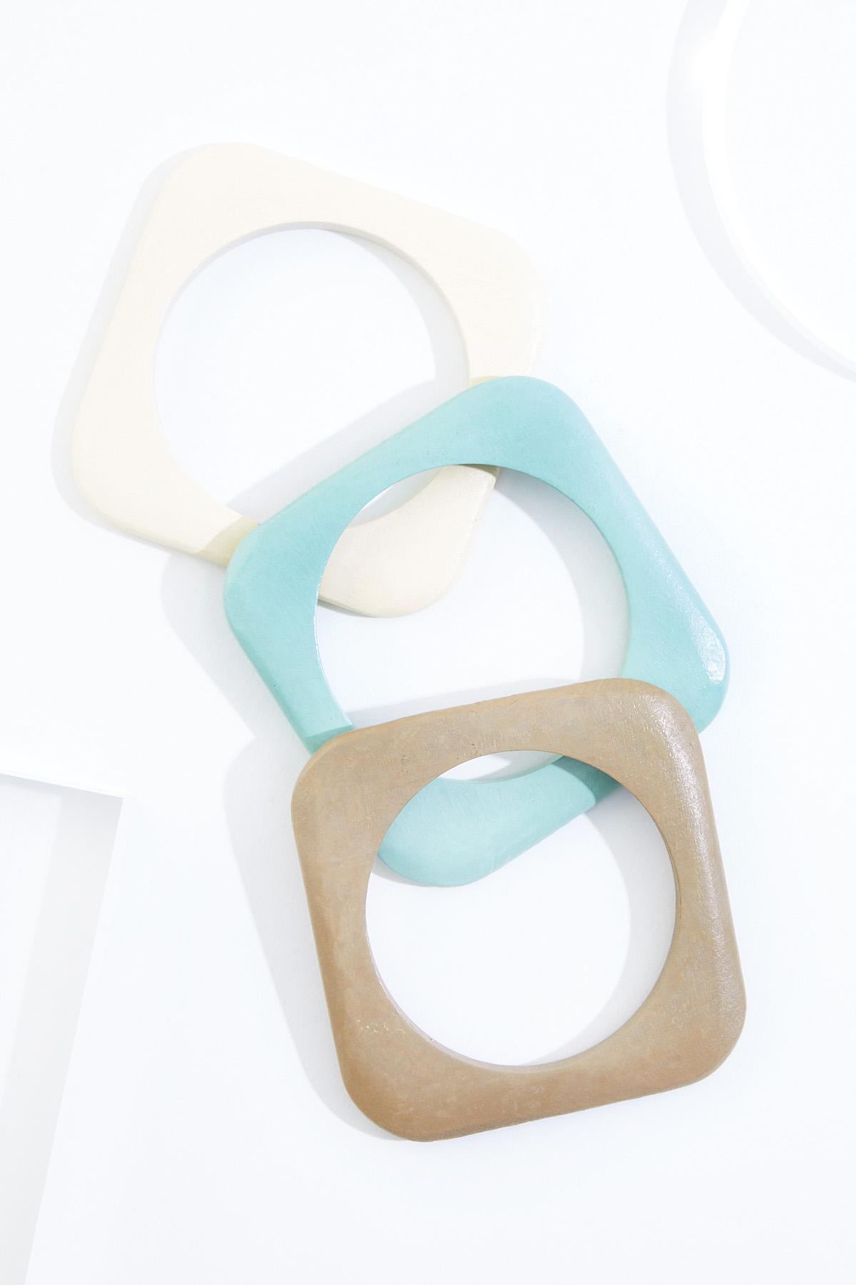 Cato Fashions | Cato Multicolor Wood Square Bangle Bracelet Set
