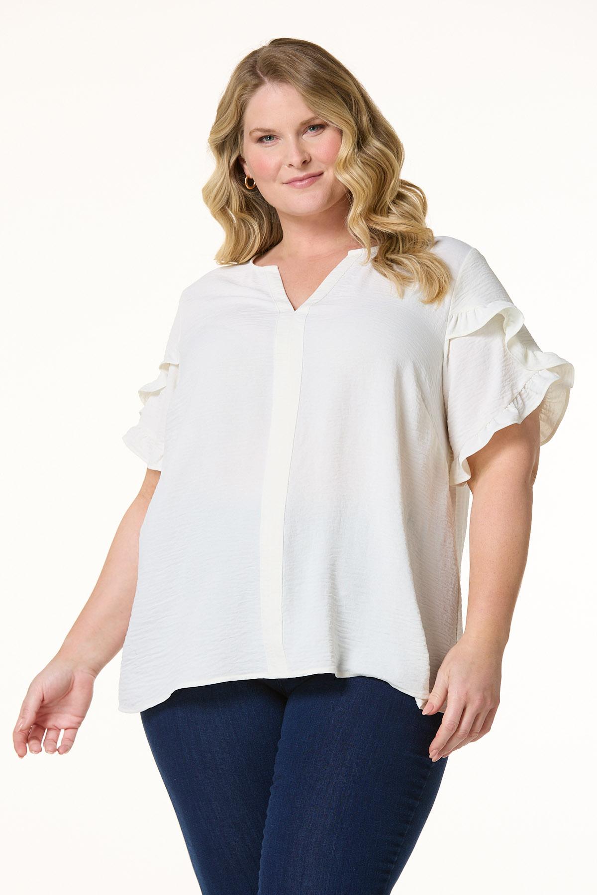 CATORCE トップス Cato Fashions | Cato Plus Size Tasseled Flutter Sleeve Top