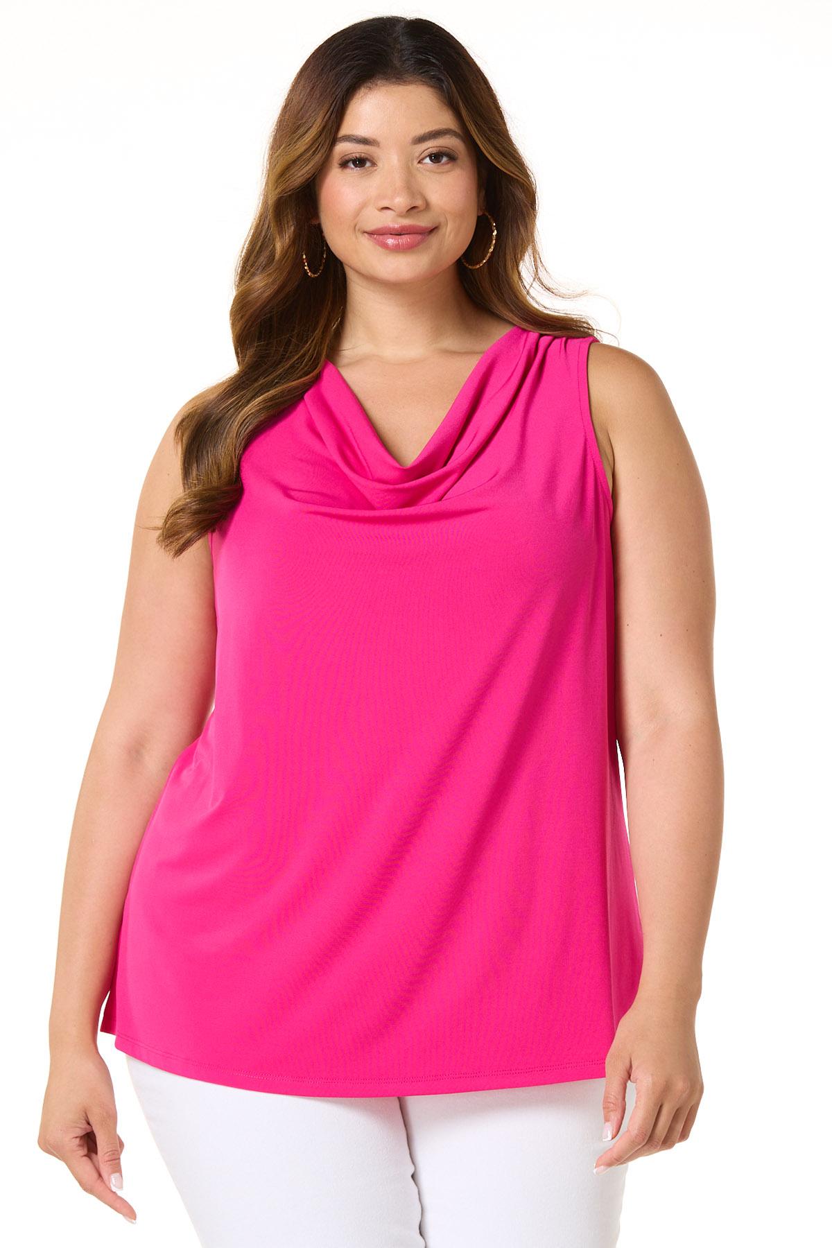 Cato Fashions | Cato Plus Size Solid Drape Neck Tank