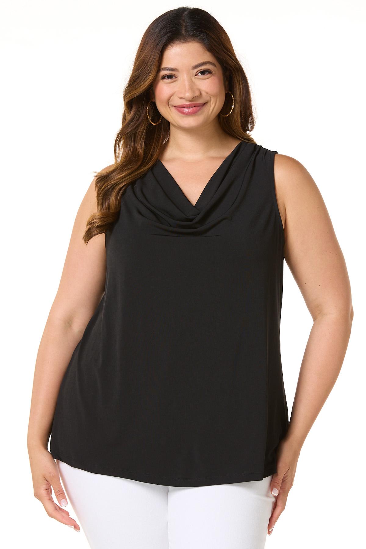 Cato Fashions | Cato Plus Size Solid Drape Neck Tank