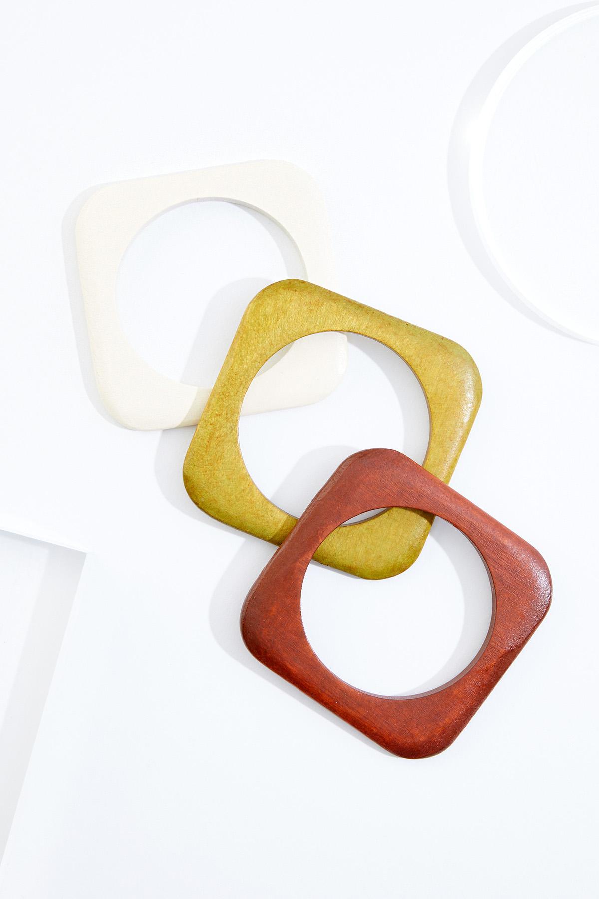 アクセサリー CAfCA FUNCTION BANGLE SQUARE Cato Fashions | Cato Wood Square Bangle Bracelet Set