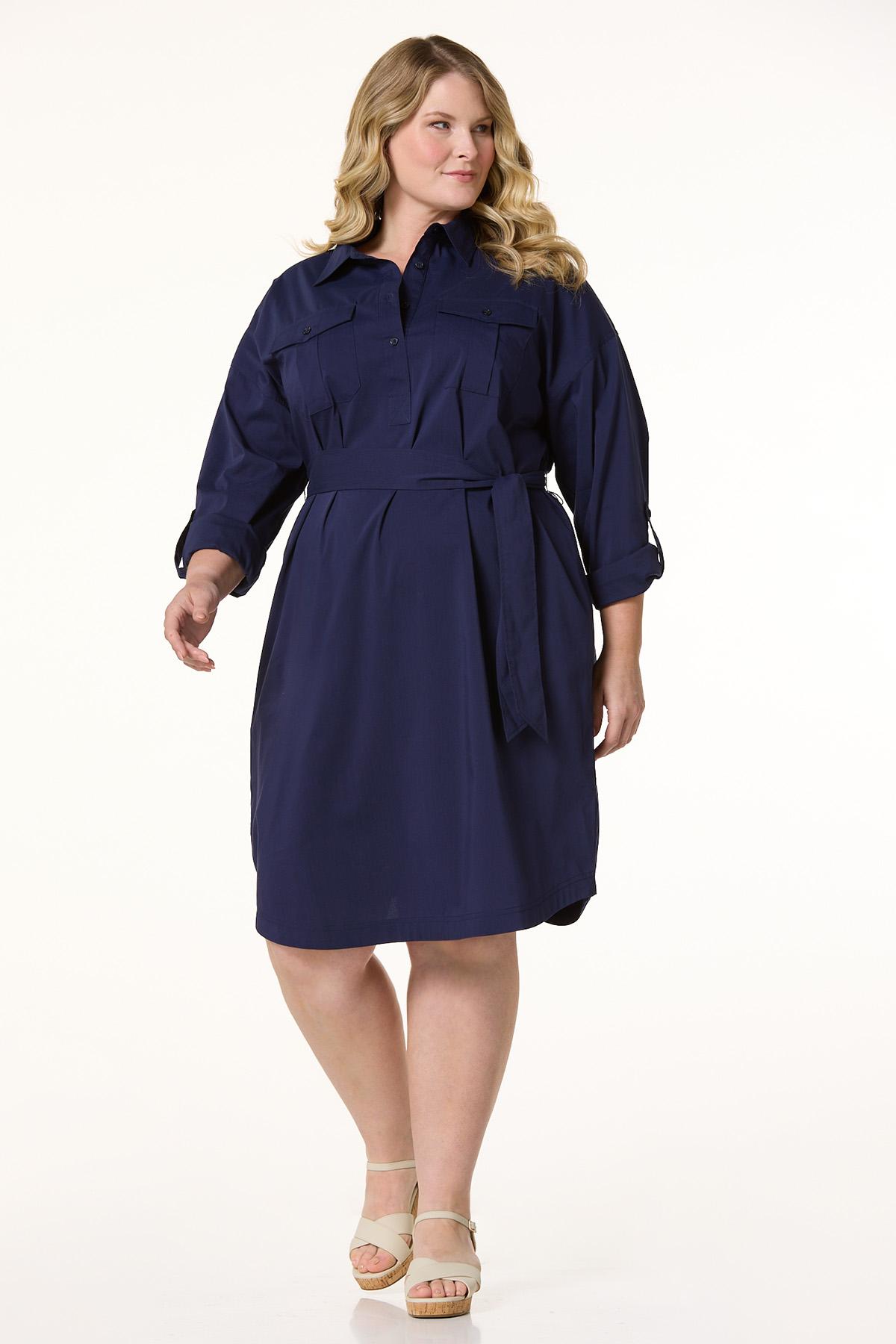 Cato Fashions | Cato Plus Size Classic Tie Front Shirt Dress