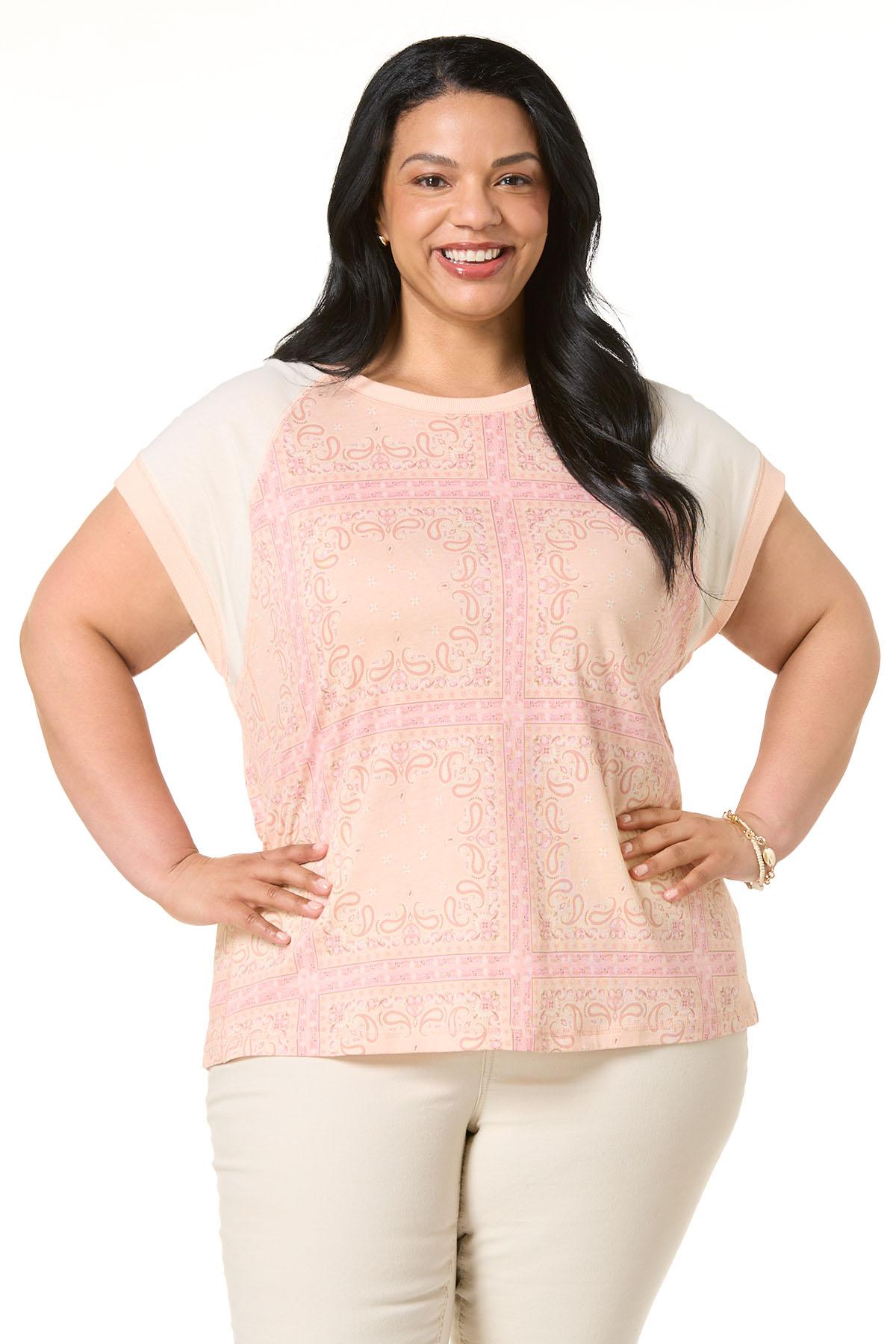 Plus Size Peach Bandana Top