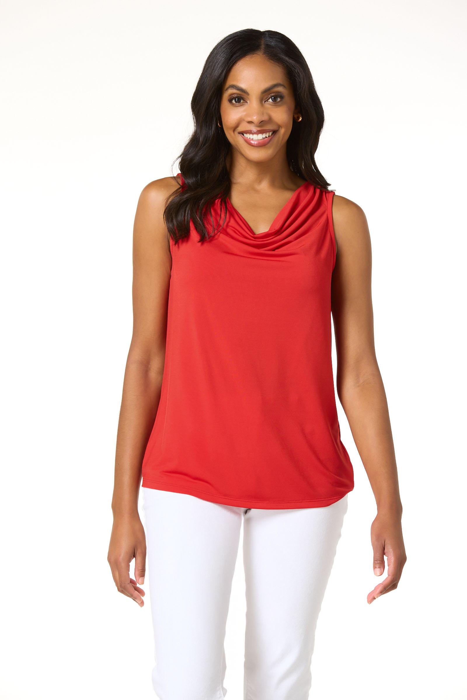Cato Fashions | Cato Solid Drape Neck Tank