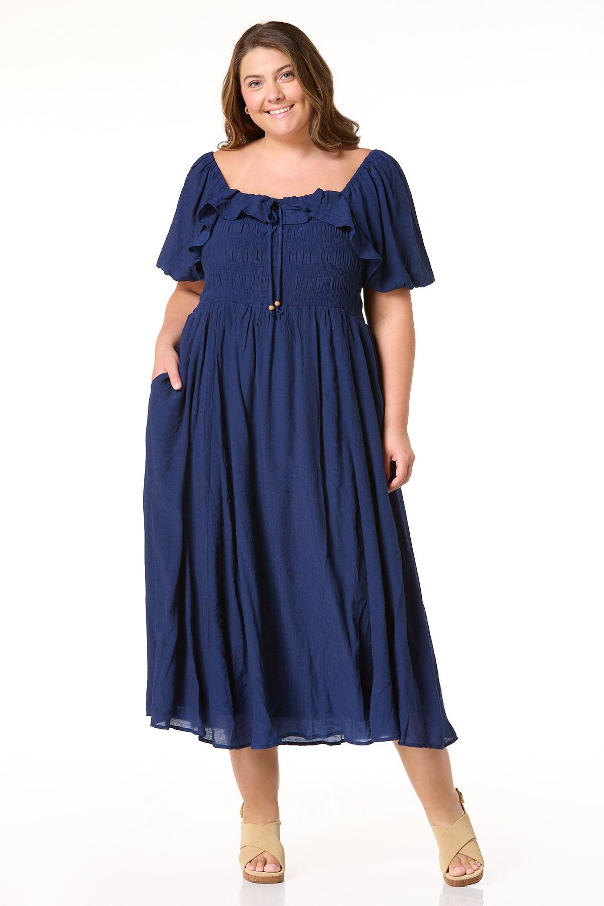open lace back dress Plus-Size Off-Shoulder Short Party Dress with Sequins Lapis Blue / 4XLarge main image 0