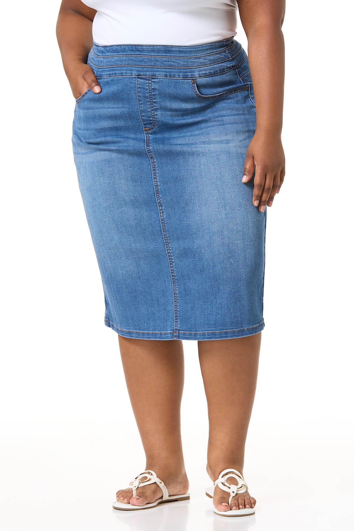PullOn Denim Pencil Skirt