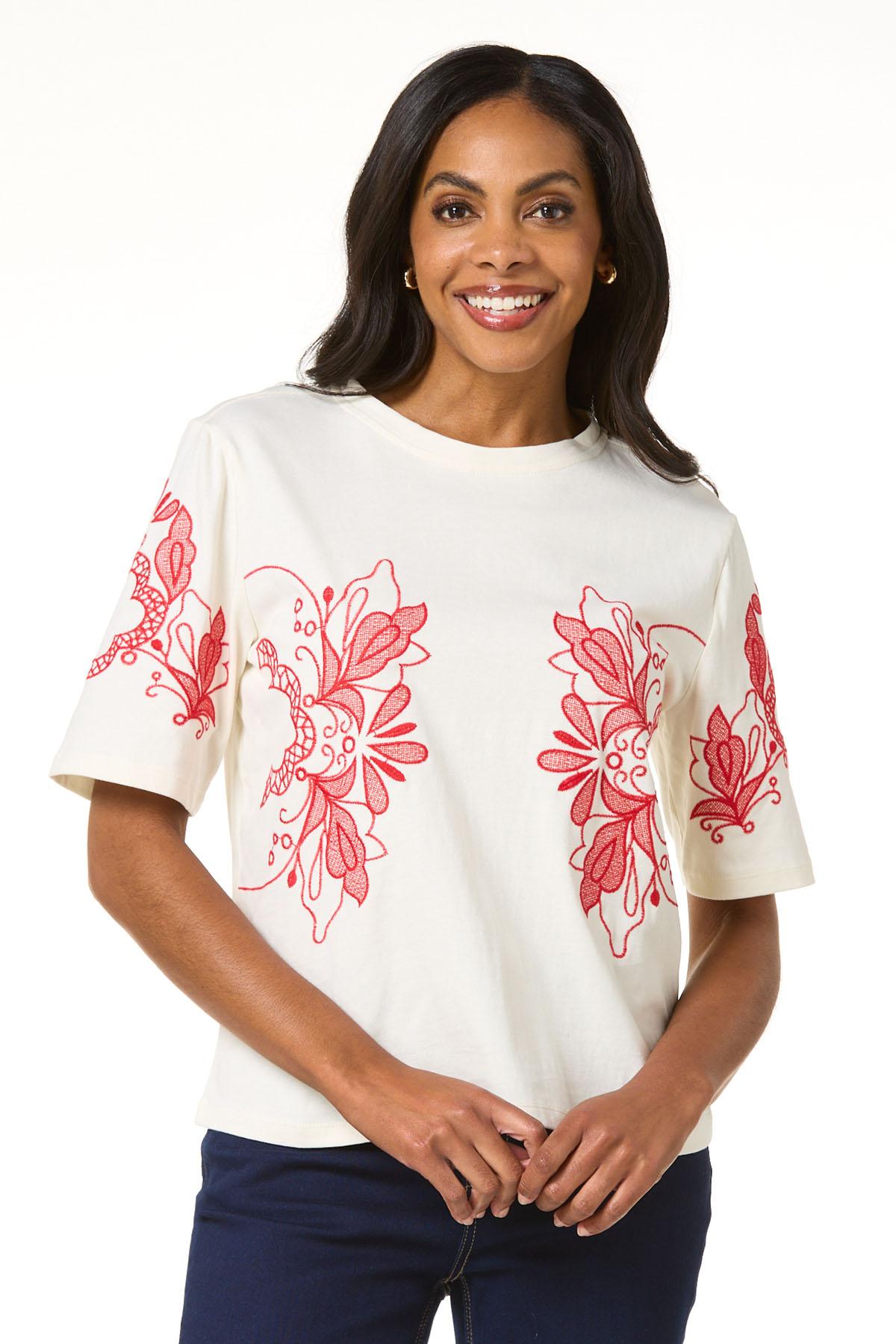Cato Fashions | Cato Floral Embroidered Top