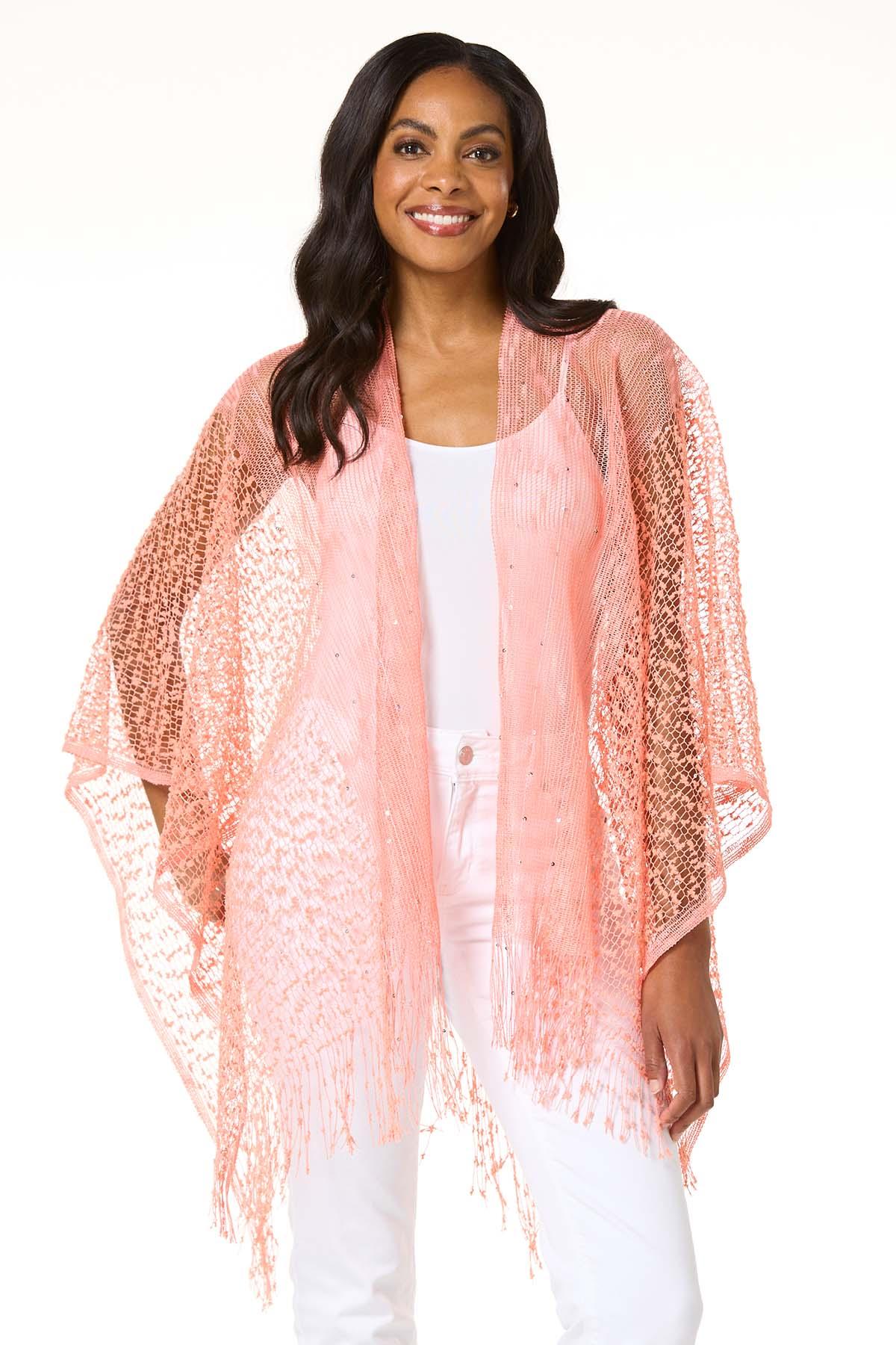pink sequin kimono dress Hot Pink Sequin Kimono Party Top Duster One size