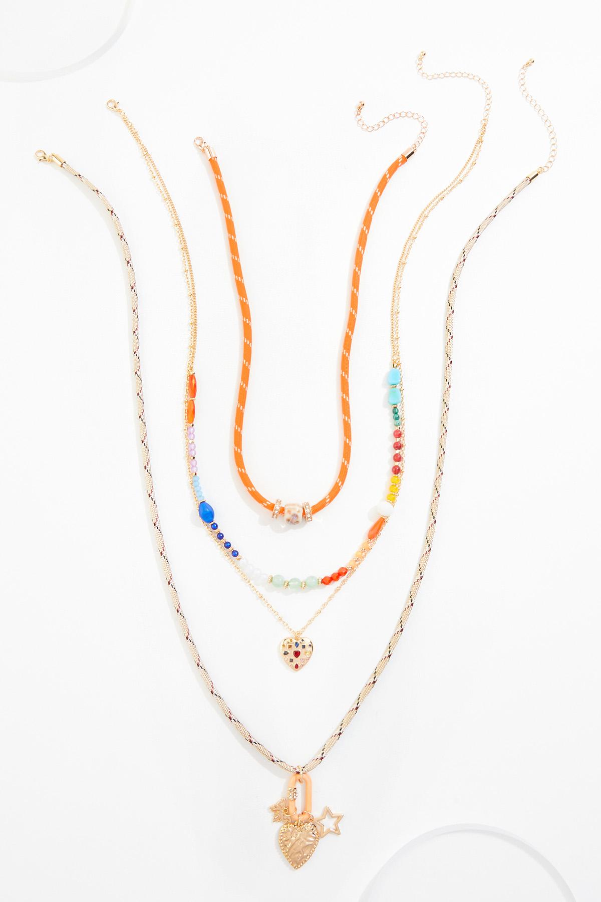 Cato Fashions | Cato Multicolor Layered Cord Carabiner Charm Necklace
