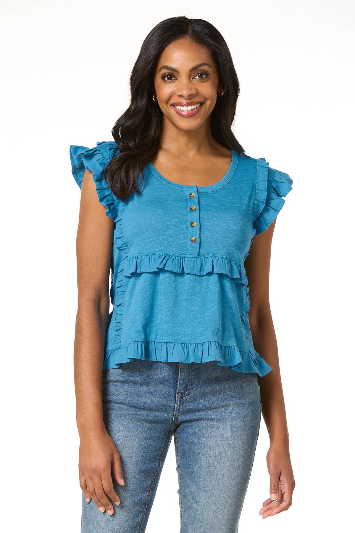 Cato Fashions | Cato Ruffled Trim Henley
