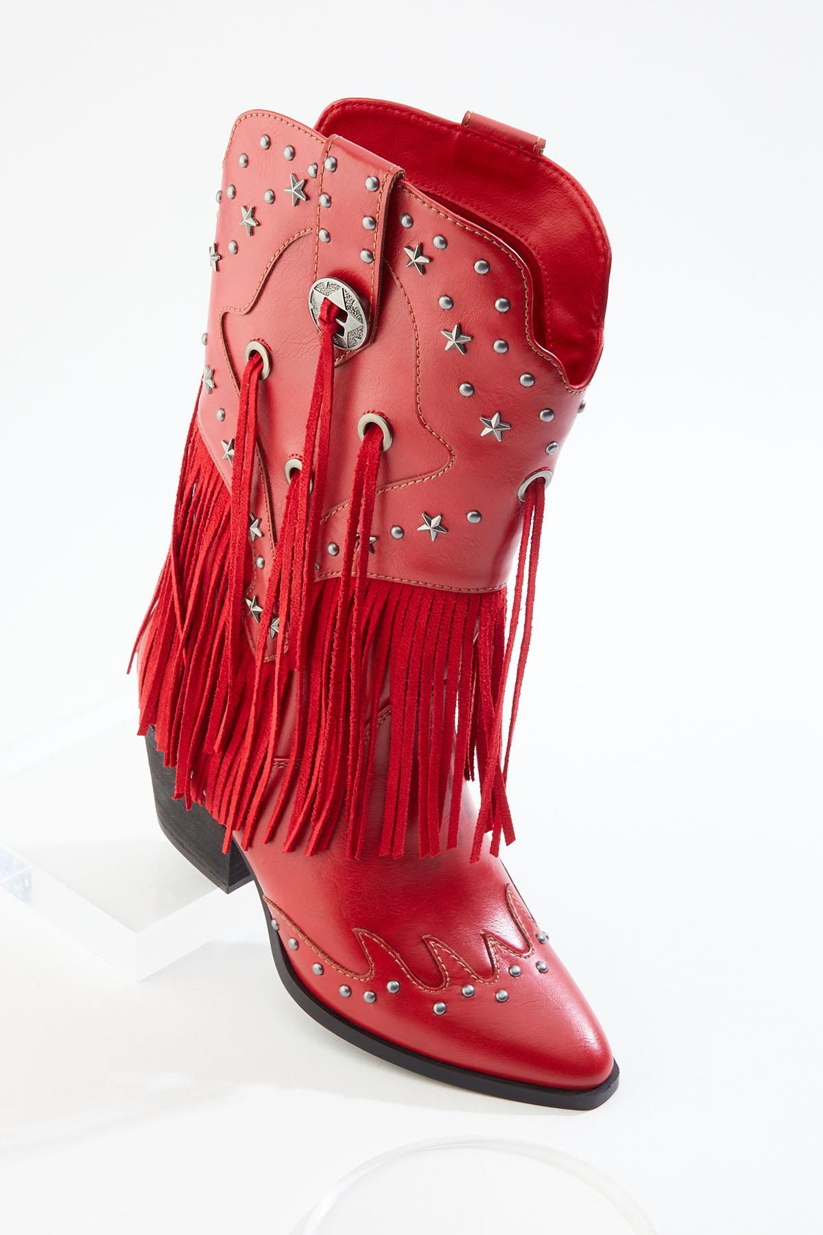 Cato Fashions | Cato Star Studded Fringe Western Boots