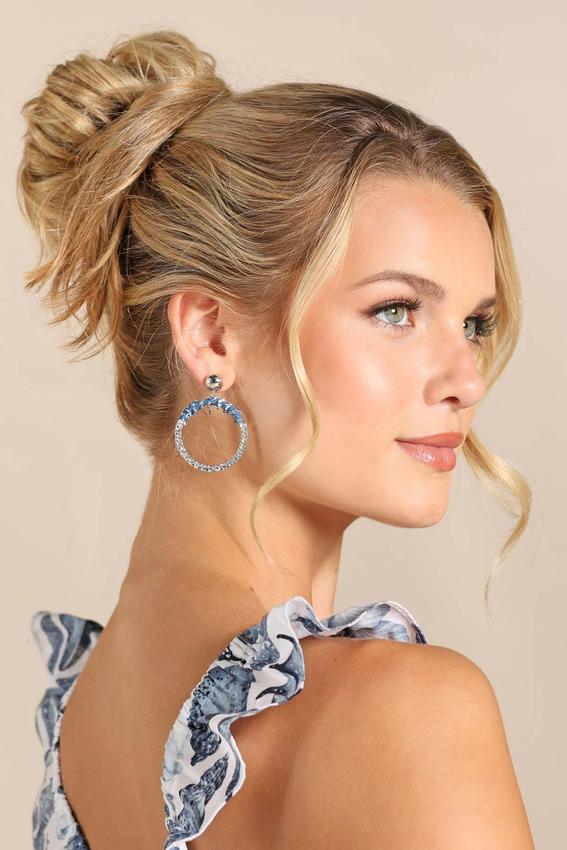 earrings for denim dress Little Denim Dress