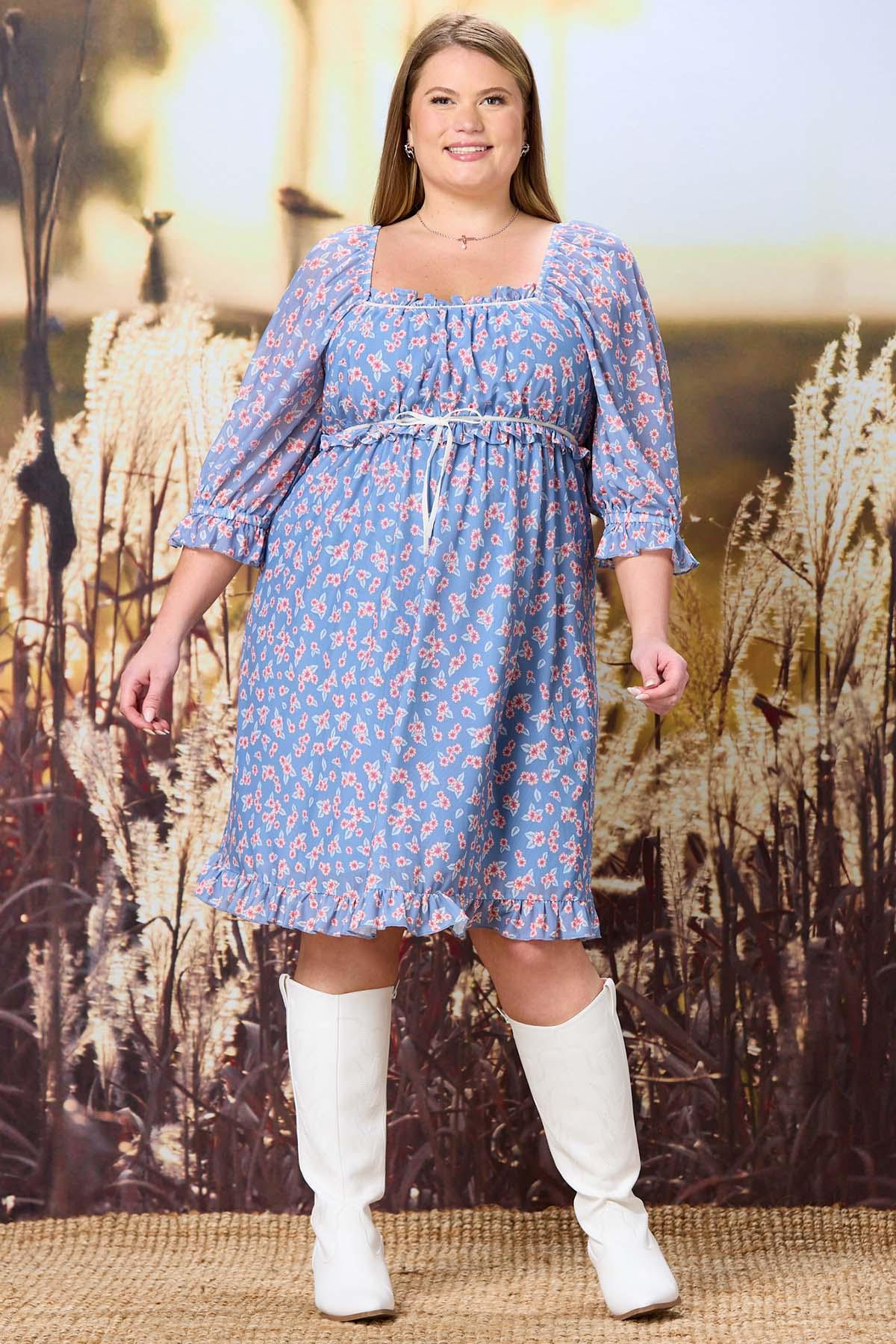 Cato Fashions | Cato Plus Size Floral Tie Front Mesh Dress