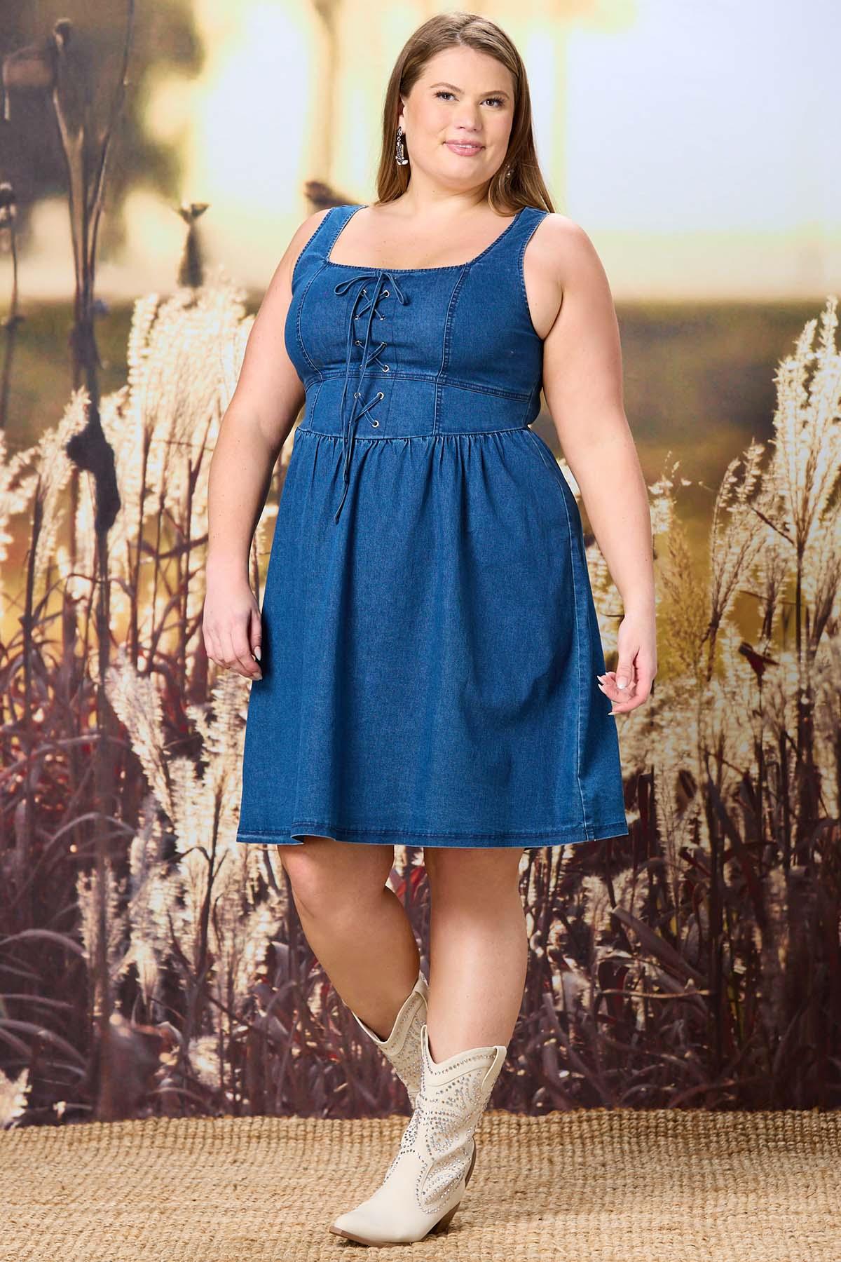 Cato Fashions | Cato Plus Size Tie Front Denim Dress Cato Fashions | Cato Plus Size Tie Front Denim Dress