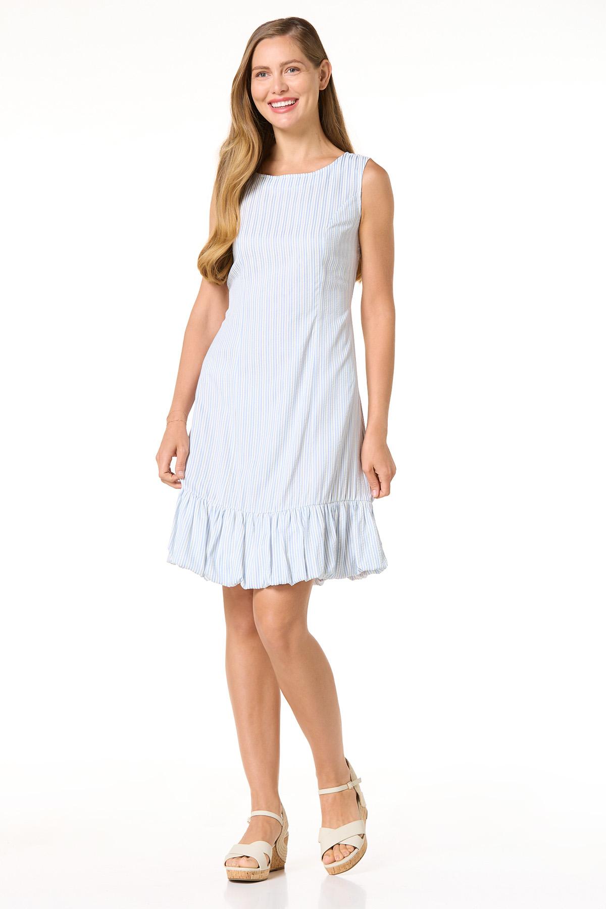 Seersucker Bubble Hem Dress